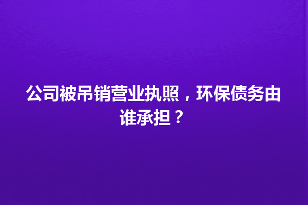 公司被吊销营业执照,环保债务由谁承担? 三